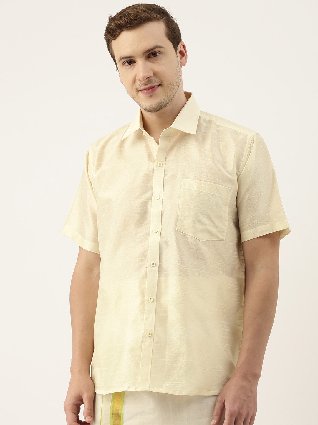 

SELVAMAGAN Men Beige Opaque Casual Shirt