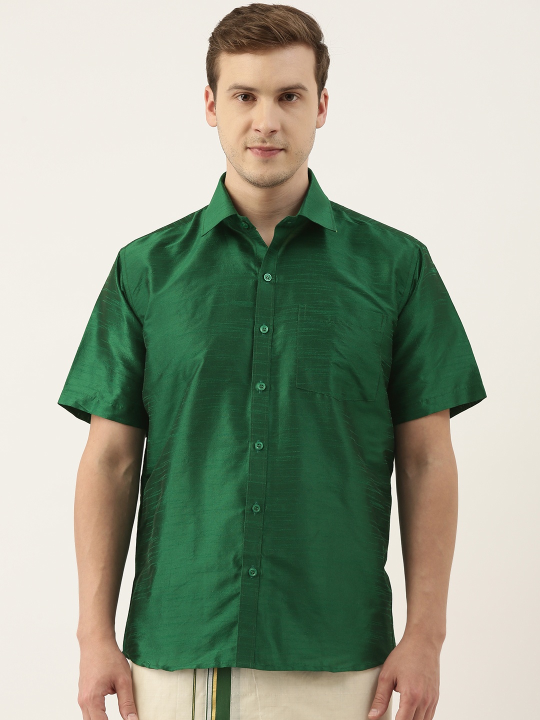 

SELVAMAGAN Men Green Opaque Casual Shirt