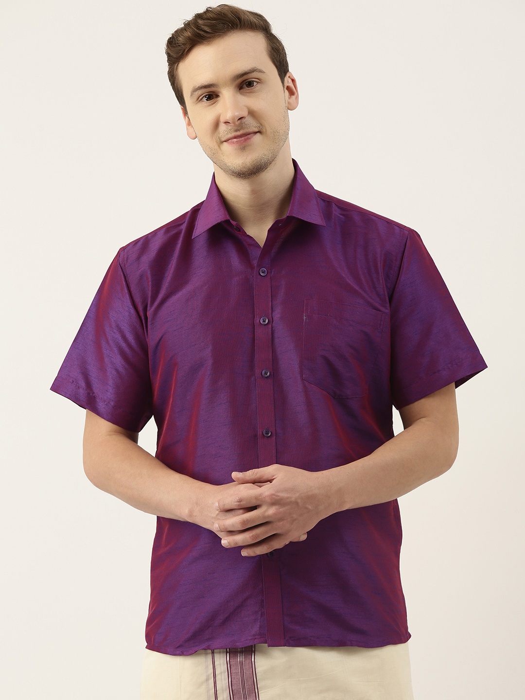 

SELVAMAGAN Men Purple Opaque Casual Shirt