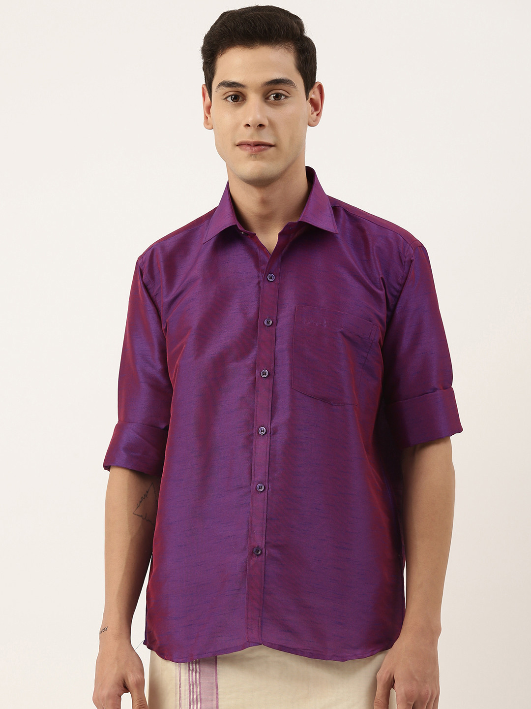 

SELVAMAGAN Men Purple Opaque Casual Shirt