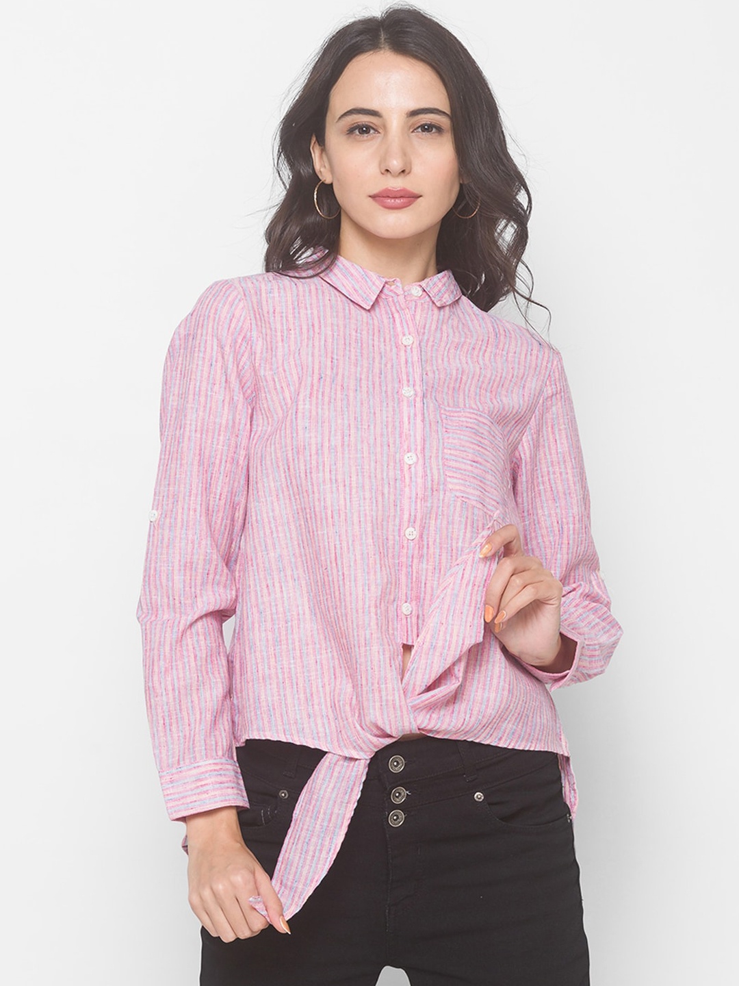 

Globus Women Multicoloured Opaque Striped Casual Shirt, Multi