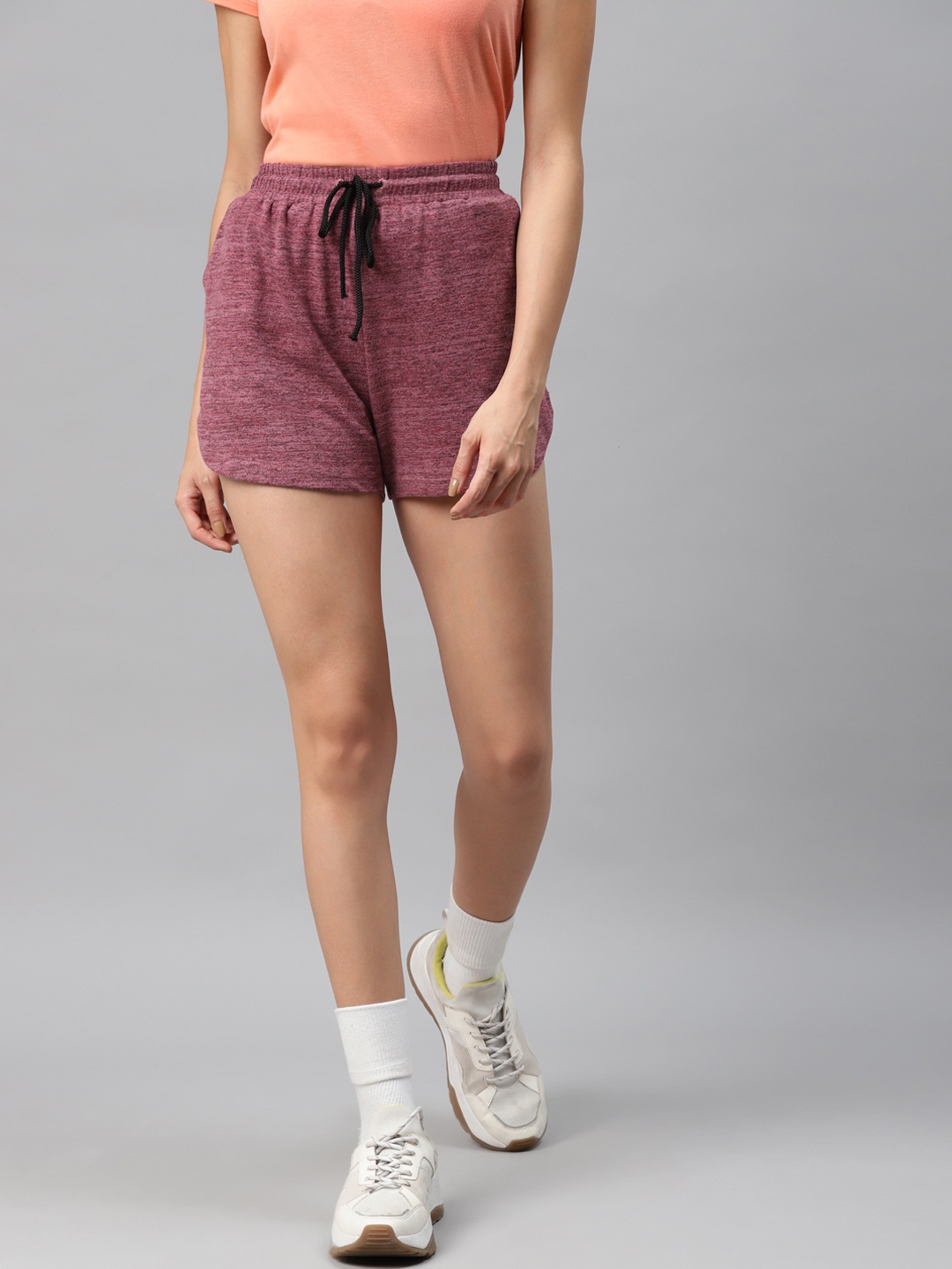 

Laabha Women Pink Slim Fit Running Sports Shorts