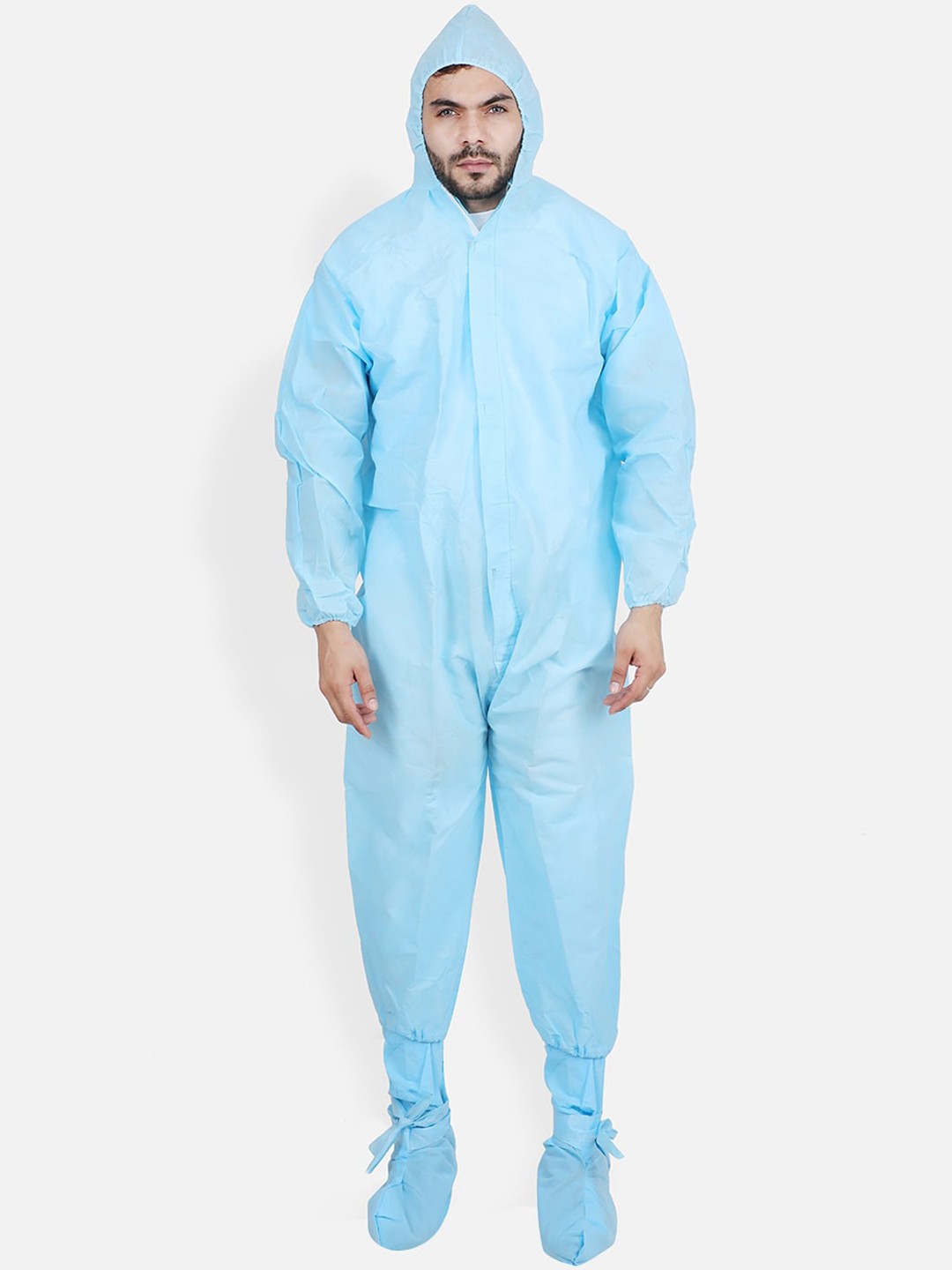 

ROMEE Unisex Medical PPE Safety Kit with Protective Hooded Full Body Coverall, Blue