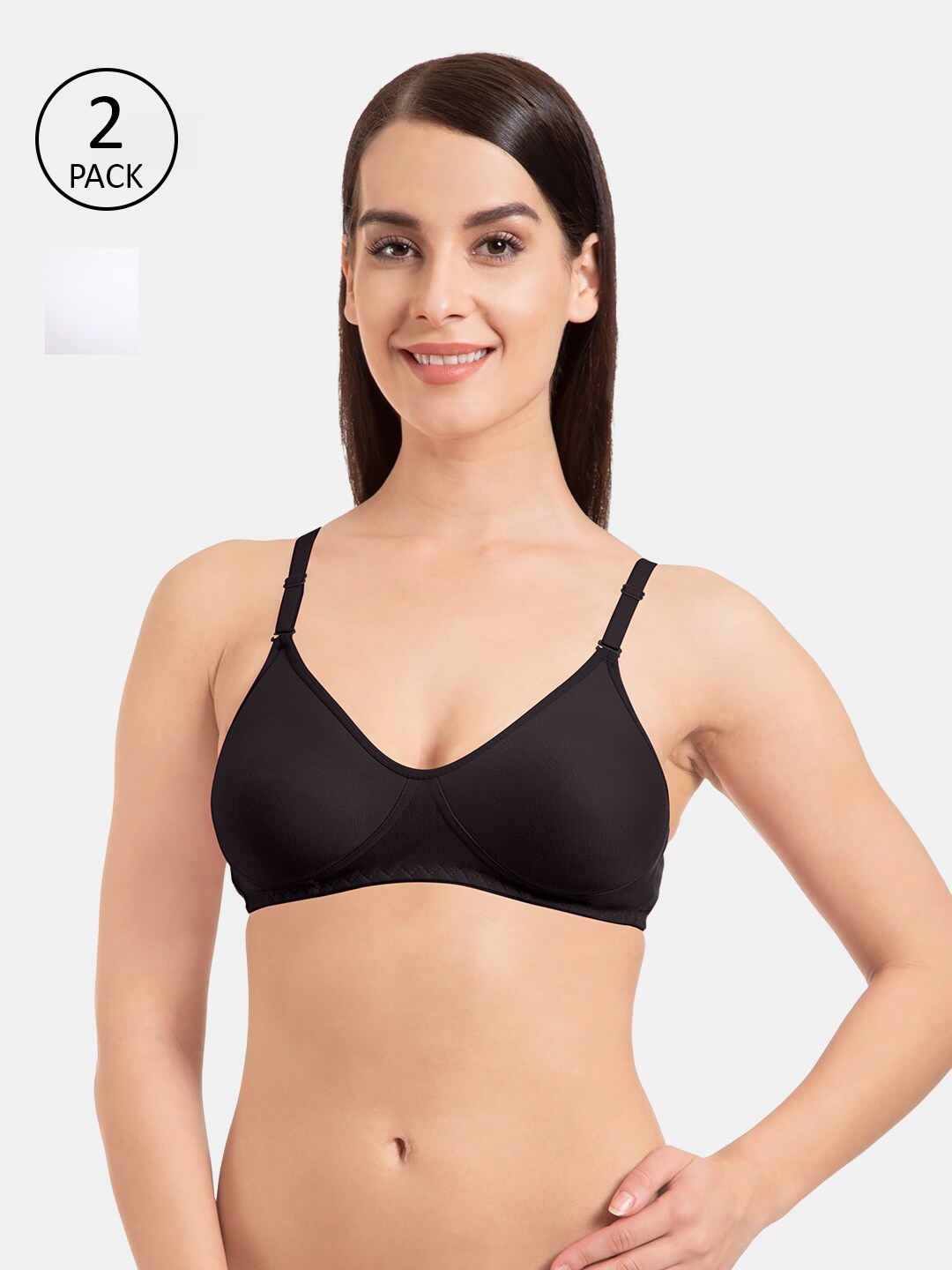 

KOMLI Pack Of 2 Black & White T-shirt Bras