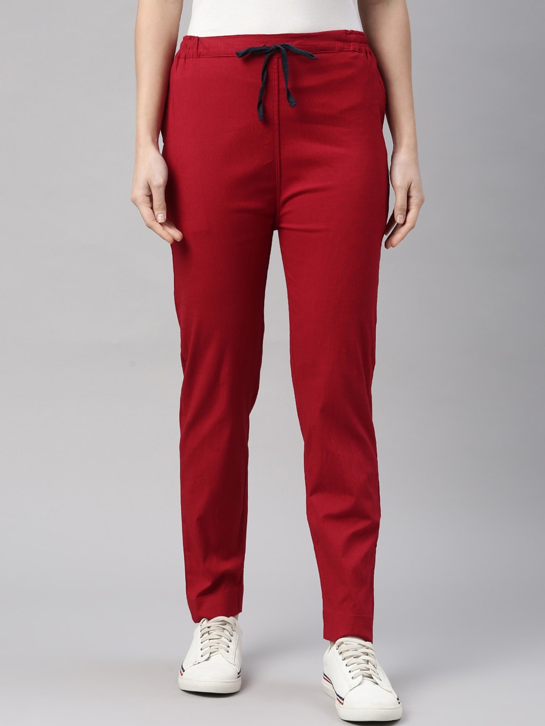 

Kryptic Women Maroon Slim Fit Trousers