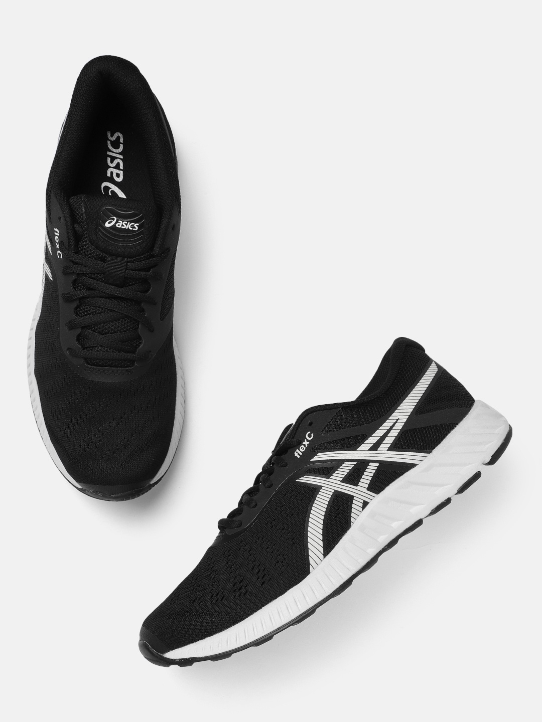 

ASICS Men Black & White FLEXC Running Shoes