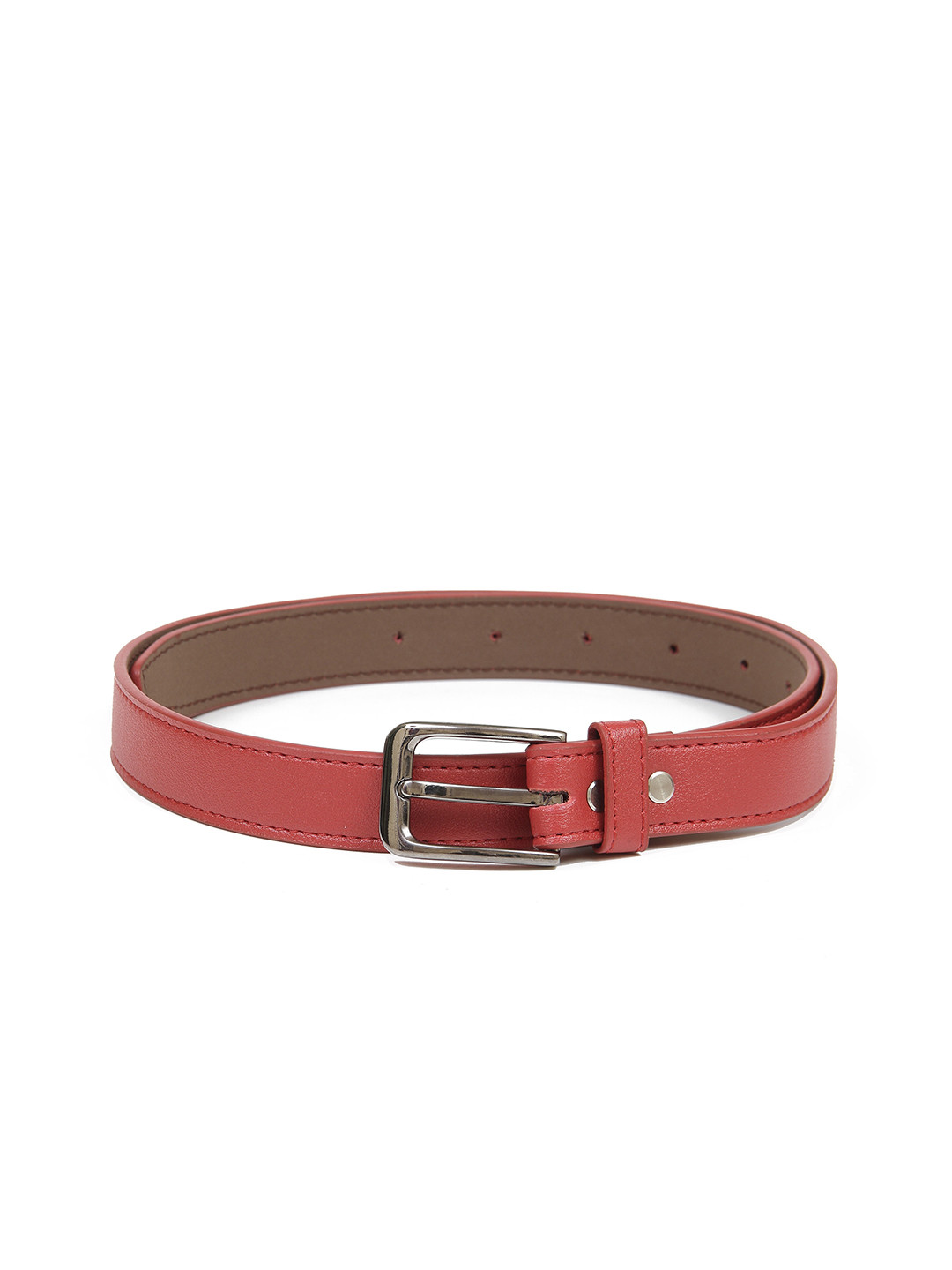 

Calvadoss Girls Solid Red PU Slim Belt