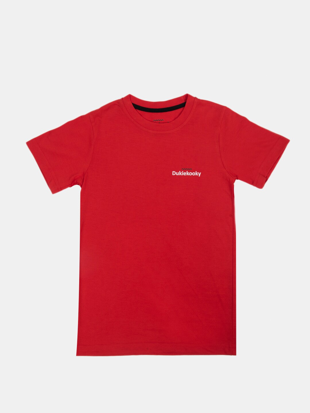 

DukieKooky Boys Red Typography Pockets T-shirt