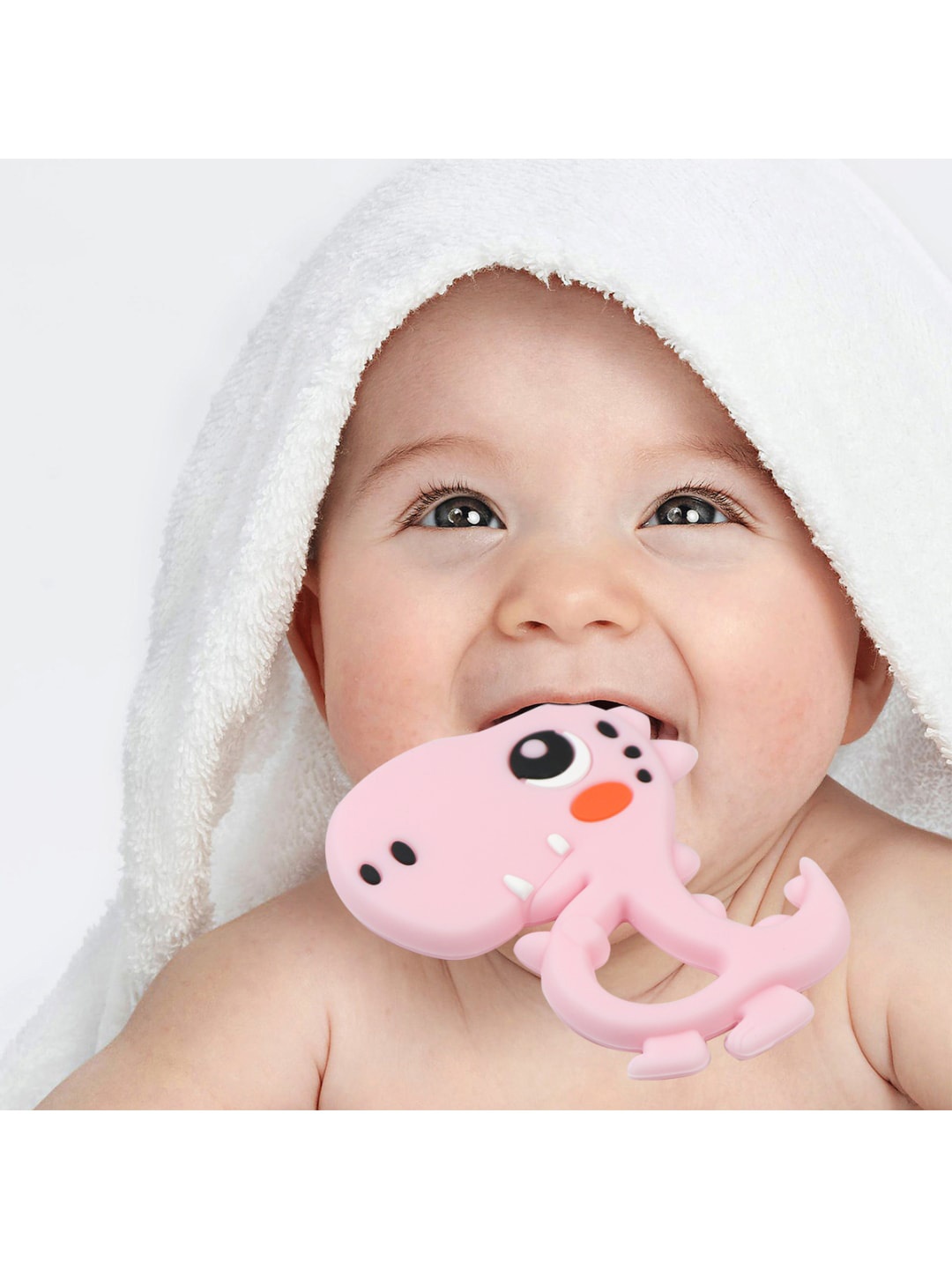 

GUCHIGU Infant Kids Pink & Black BPA Free Silicone Teethers