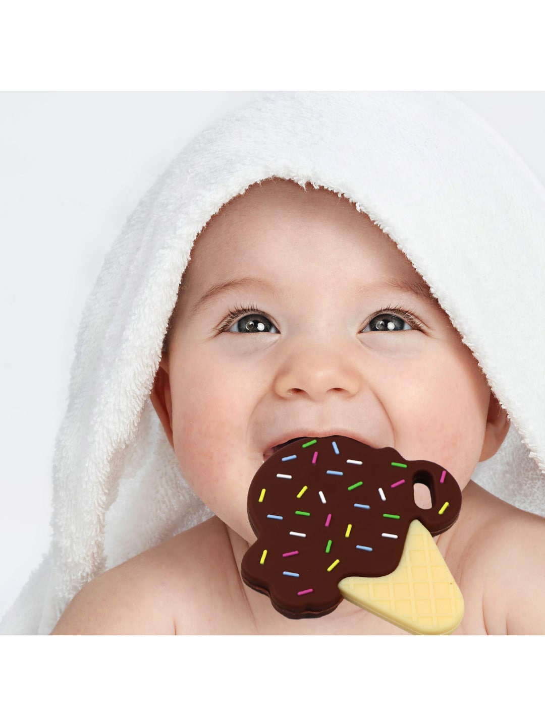 

GUCHIGU Infant Kids Brown & Beige BPA Free Silicone Teethers