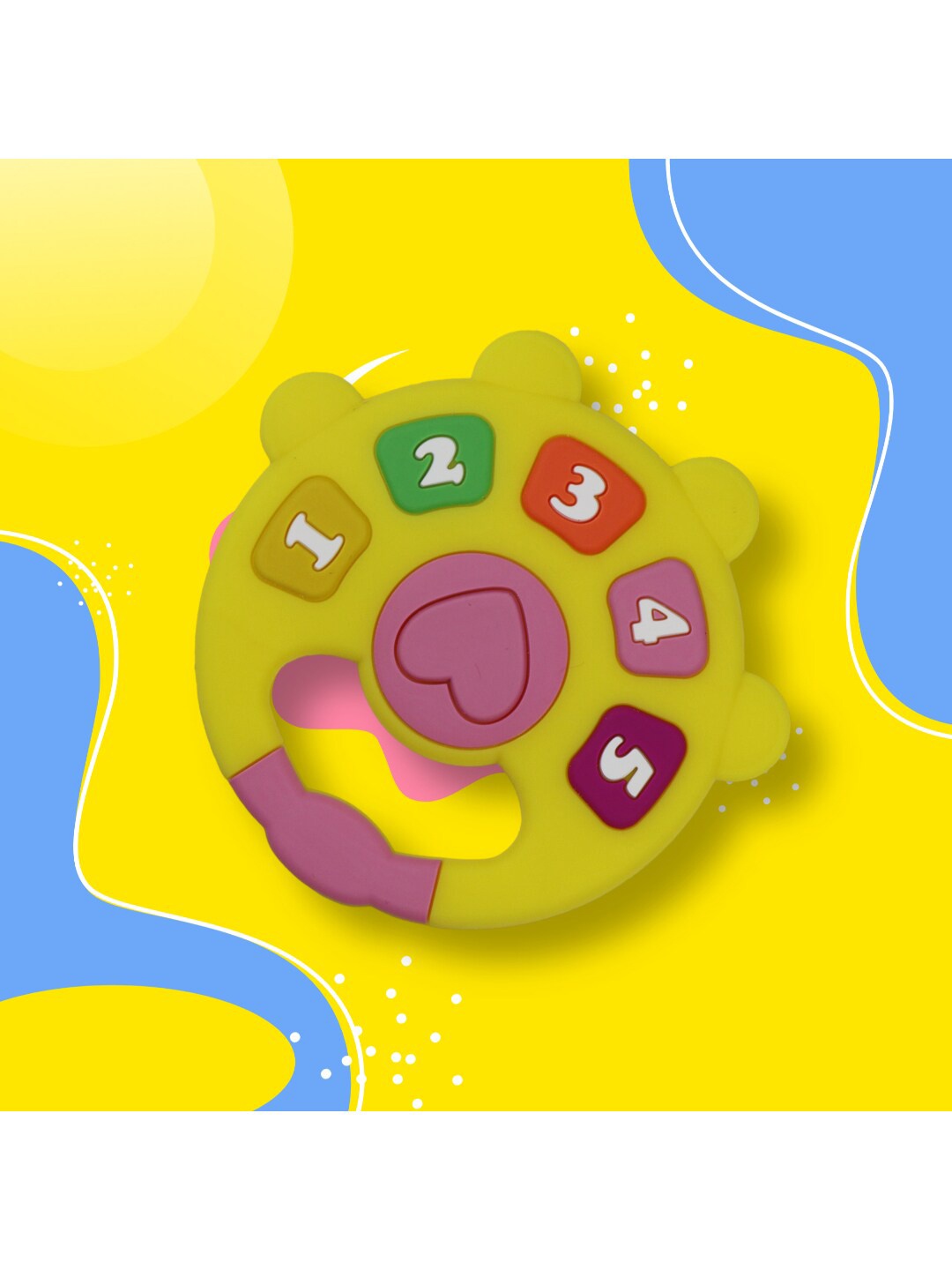 

GUCHIGU Infant Kids Yellow & Pink BPA Free Silicone Teethers