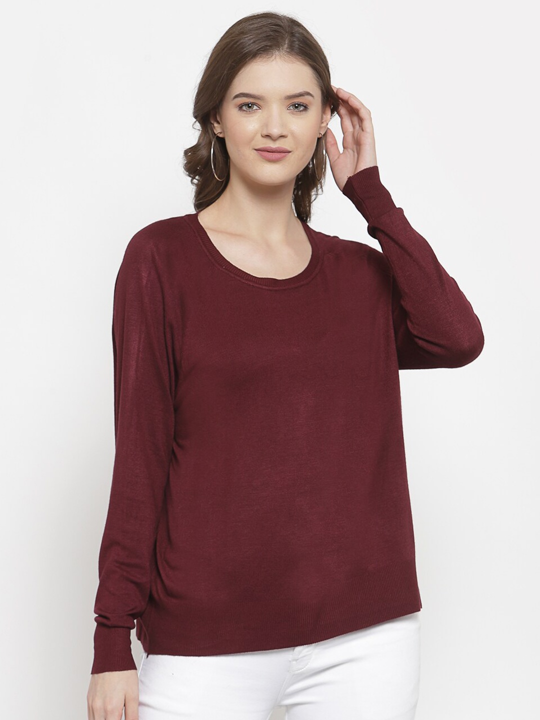

Mafadeny Women Maroon Pullover