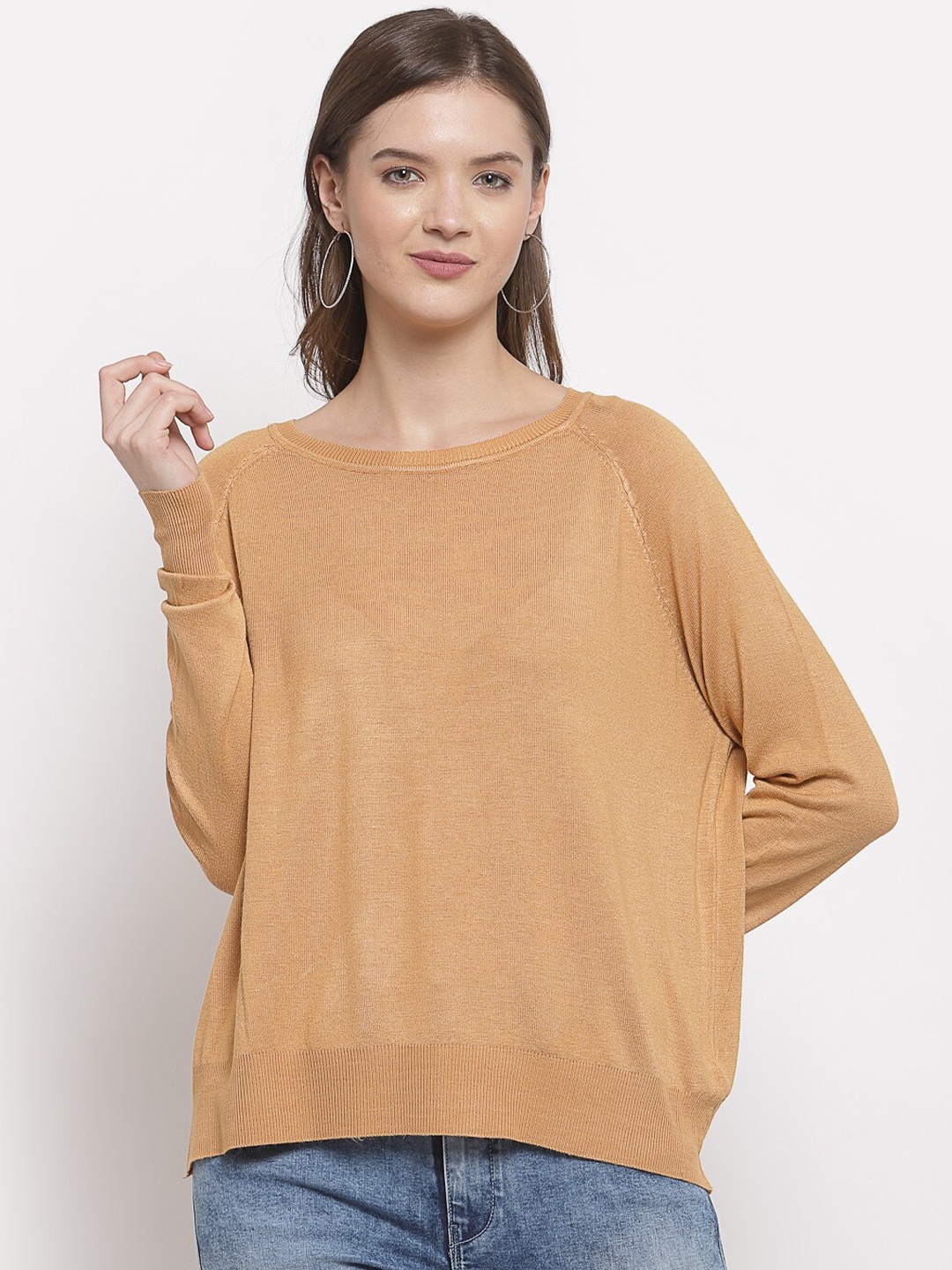 

Mafadeny Women Mustard Solid Pullover