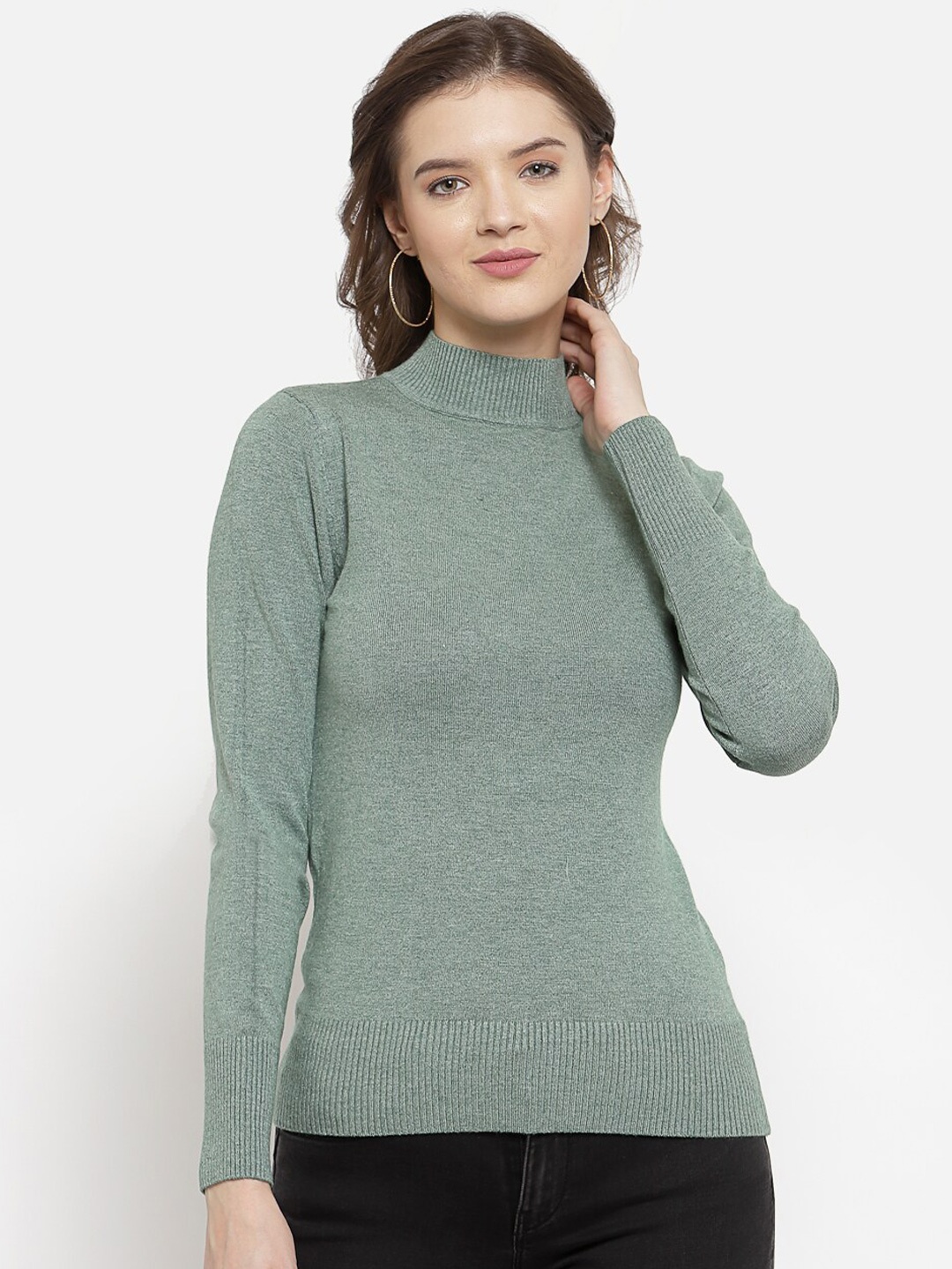 

Mafadeny Women Green Pullover