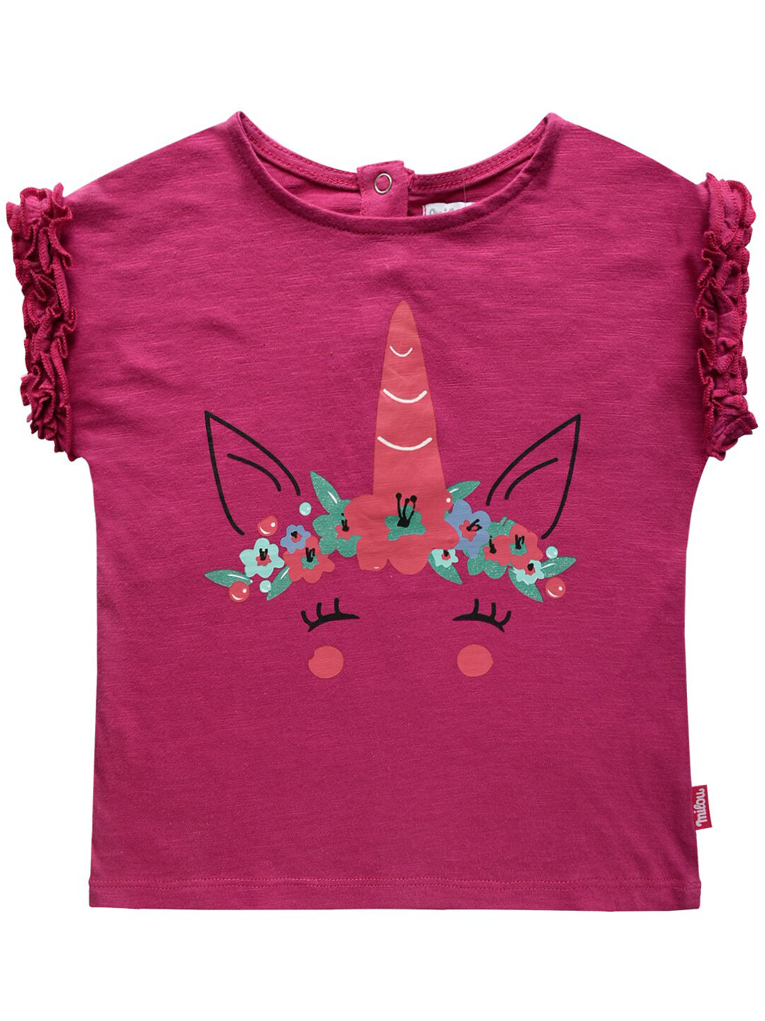 

milou Girls Pink Printed Regular Top