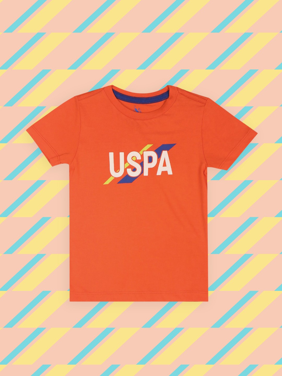 

U.S. Polo Assn. Kids Boys Orange Logo Printed T-shirt