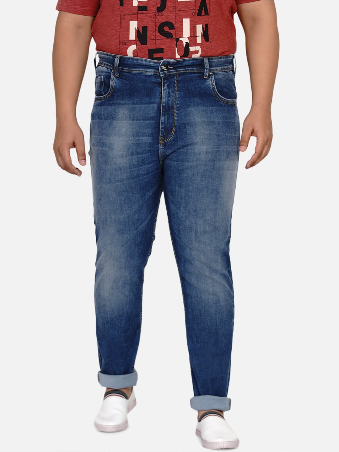 

John Pride Men Blue Heavy Fade Jeans