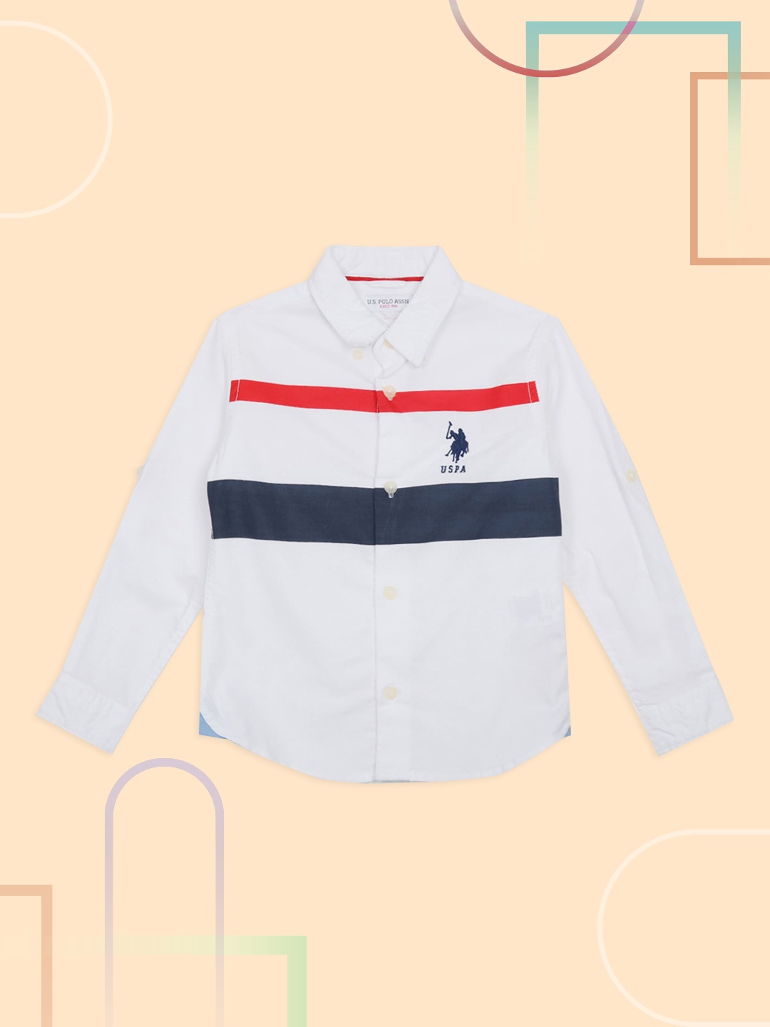 

U.S. Polo Assn. Kids Boys White Opaque Casual Shirt