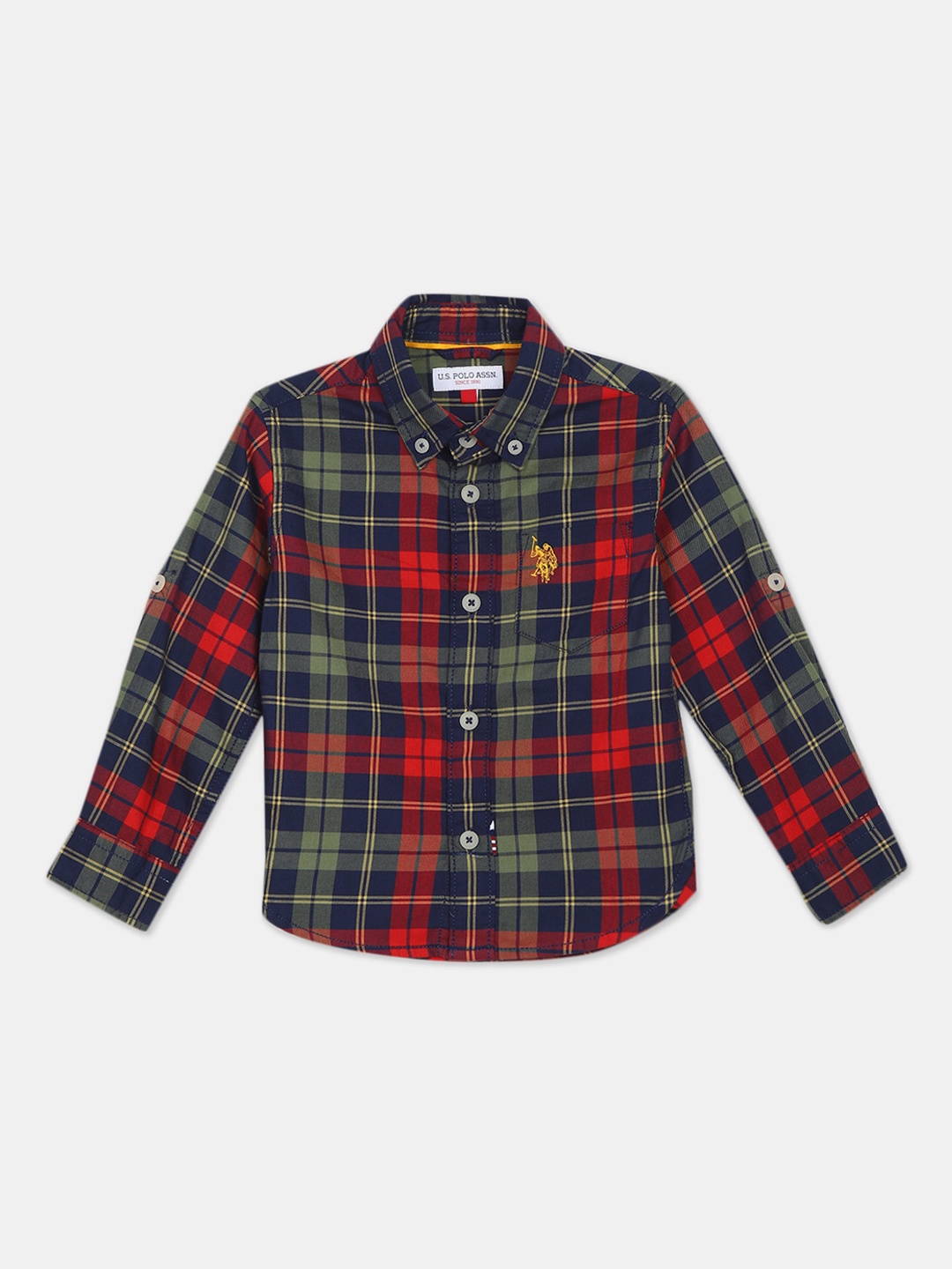 

U.S. Polo Assn. Kids Boys Multicoloured Tartan Checks Checked Casual Shirt, Multi
