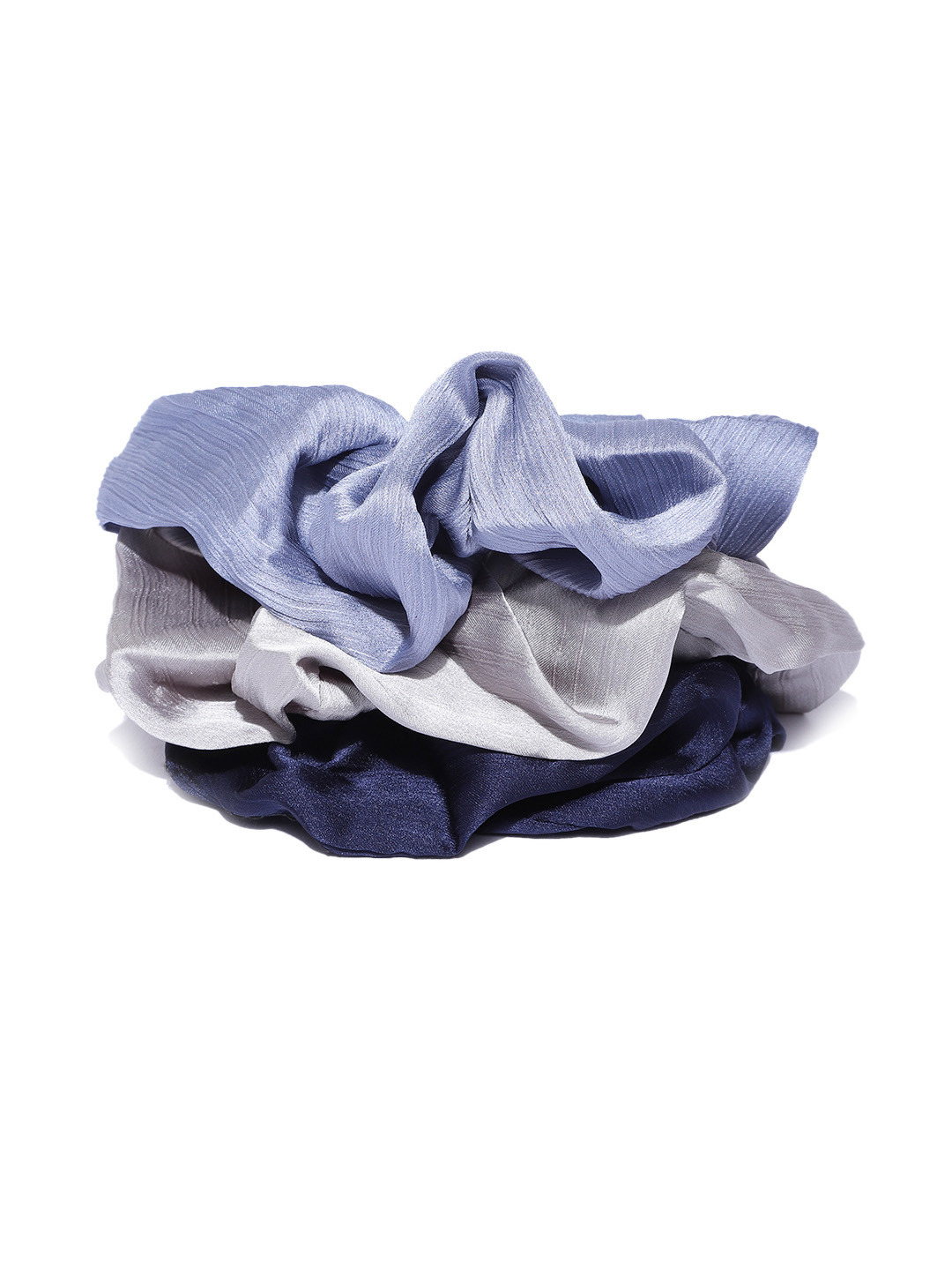 

Blueberry Women Set of 3 Satin Scrunchies, Blue