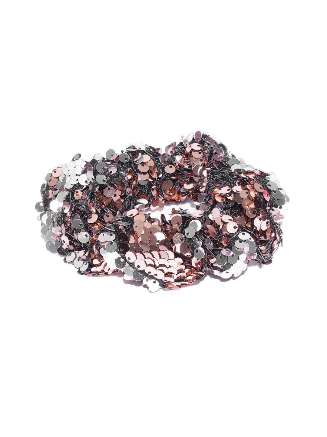 

Blueberry Women Golden & Silver Sequin Embellished Scrunchies, Gold