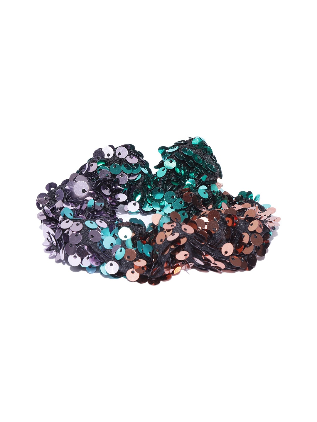 

Blueberry Women Multicoloured Sequin Embellished Scrunchies, Multi