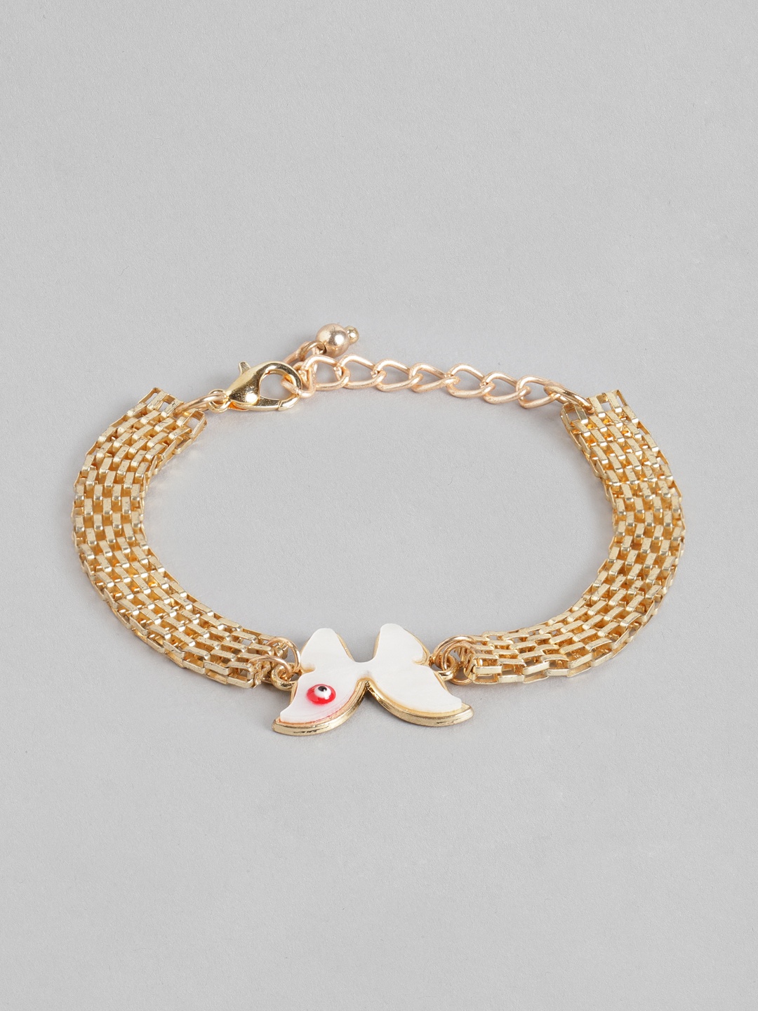 

Blueberry Women White Gold-Plated Butterfly Evil Eye Bracelet
