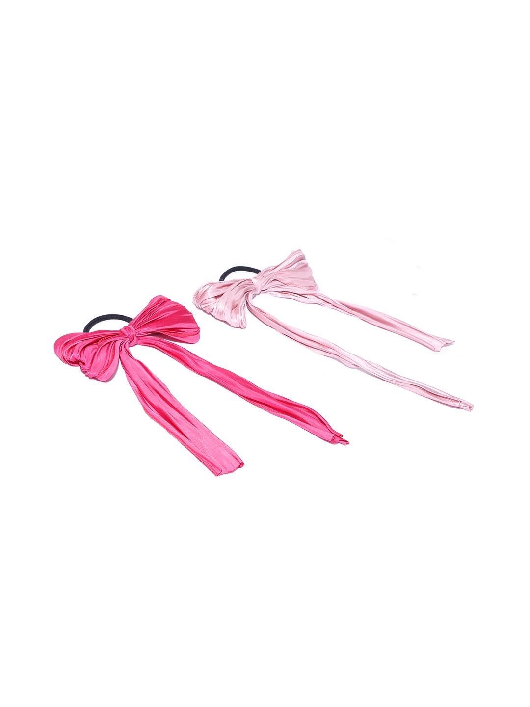 

Blueberry Women Pink & Peach Set of 2 Satin Knoted Scrunchies