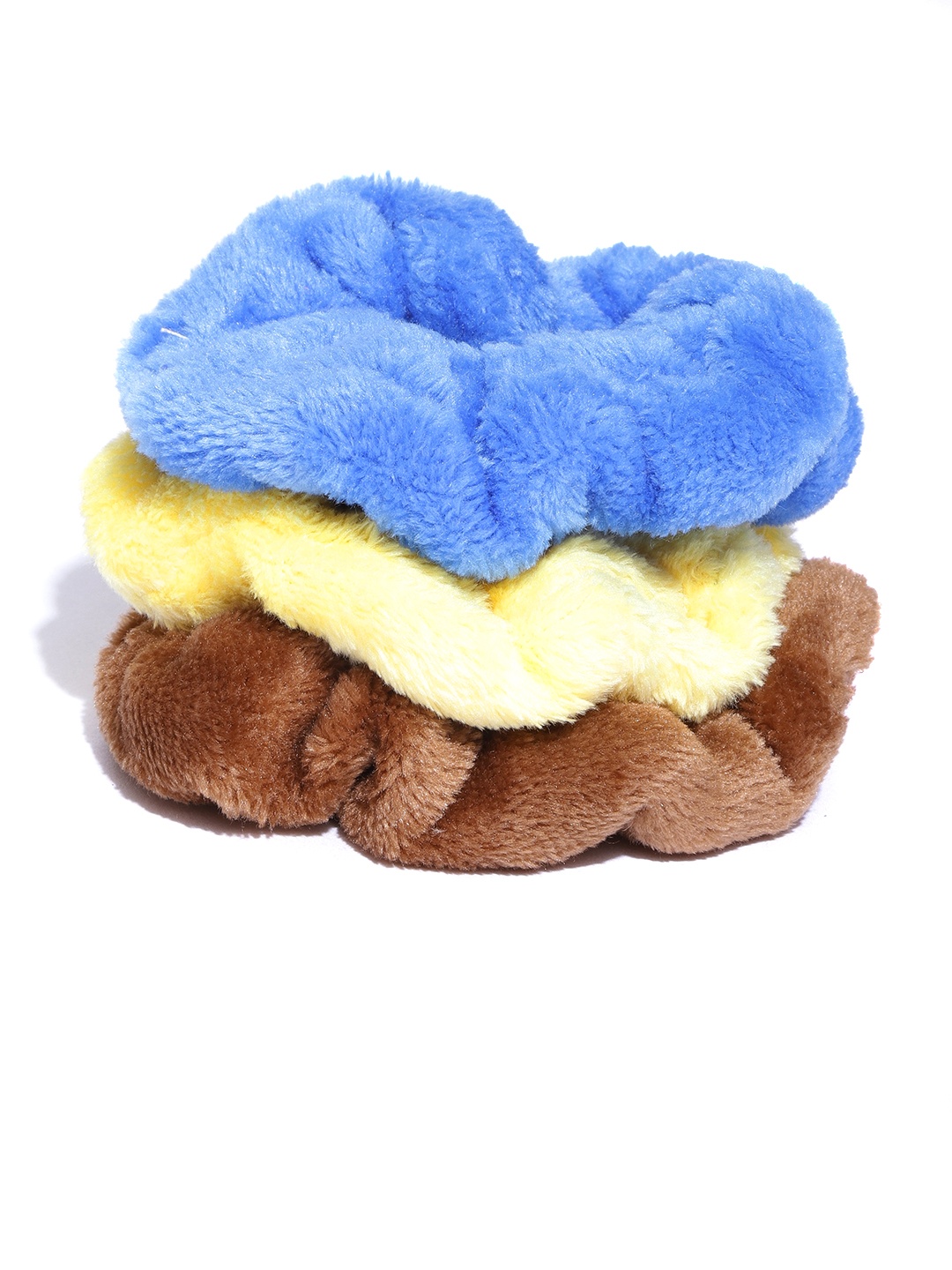 

Blueberry Women Set of 3 Velvet Scrunchies, Blue