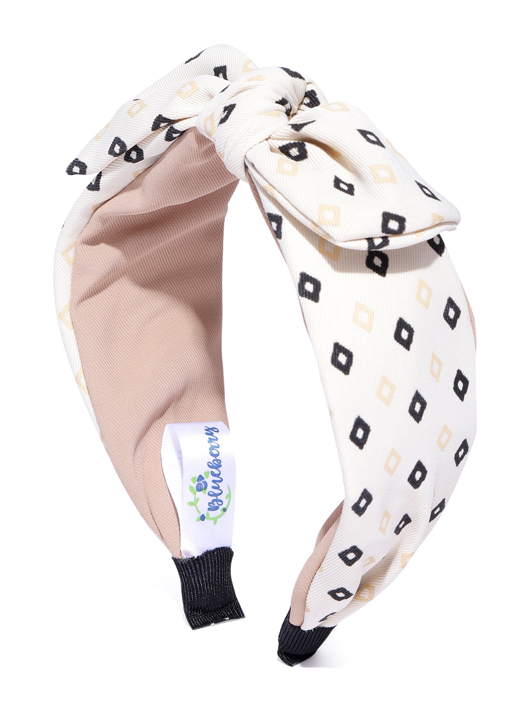 

Blueberry Women Off White Printed Knot Hairband