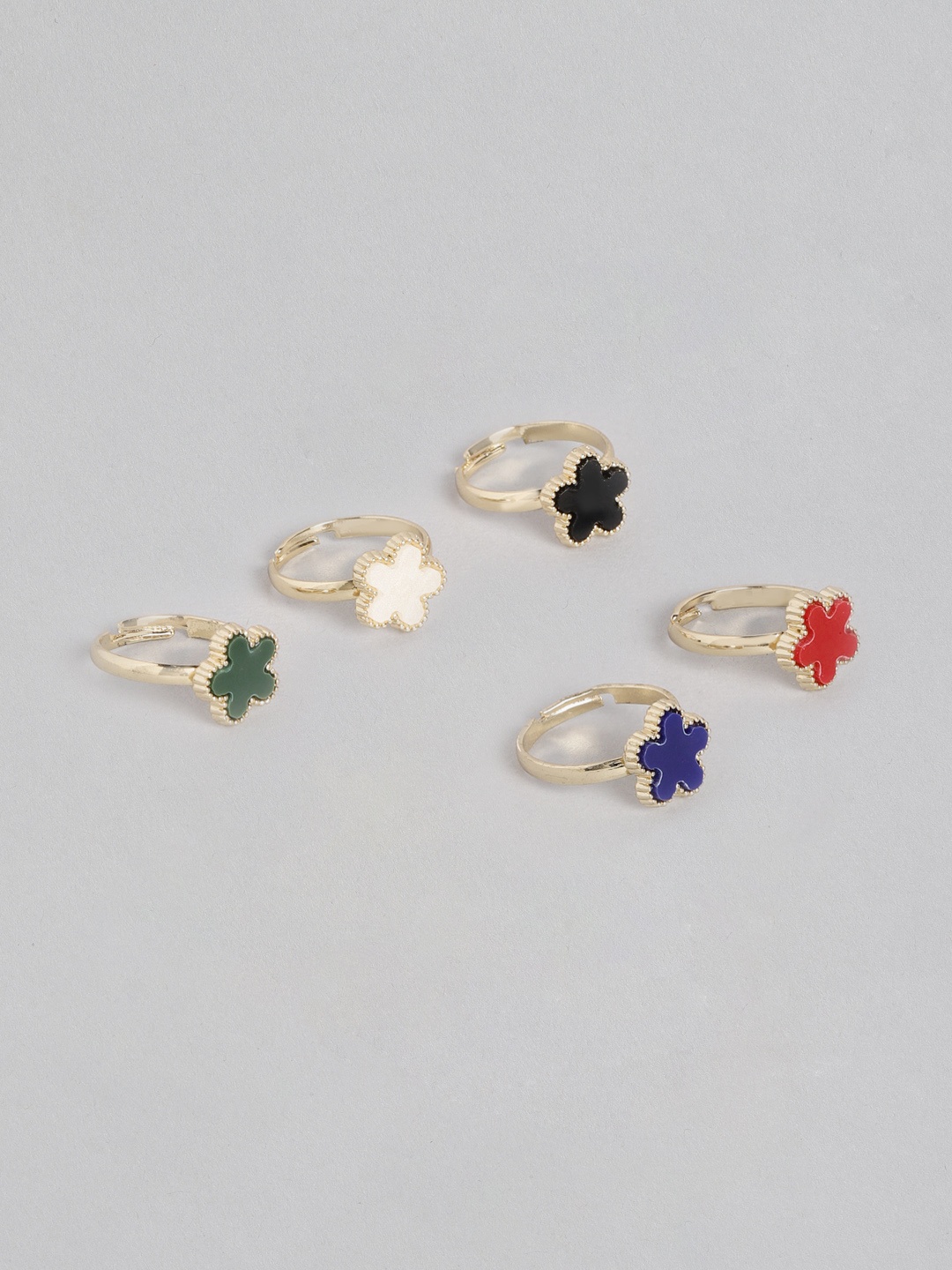 

Blueberry Set of 5 Gold Plated Rings