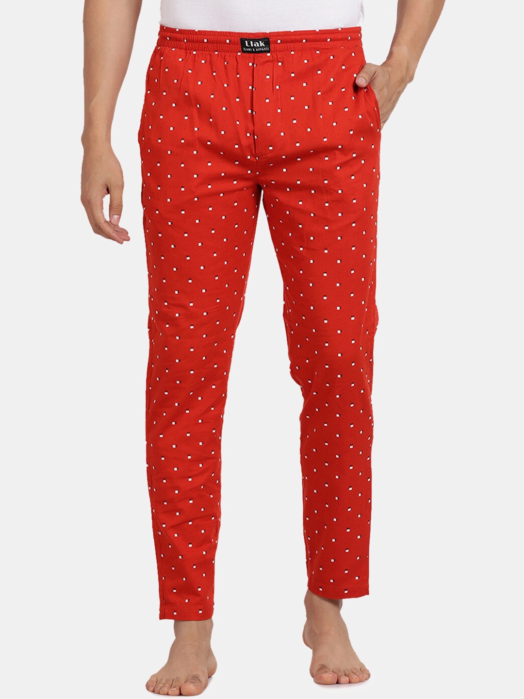 

Llak Jeans Men Red Printed Lounge Pants