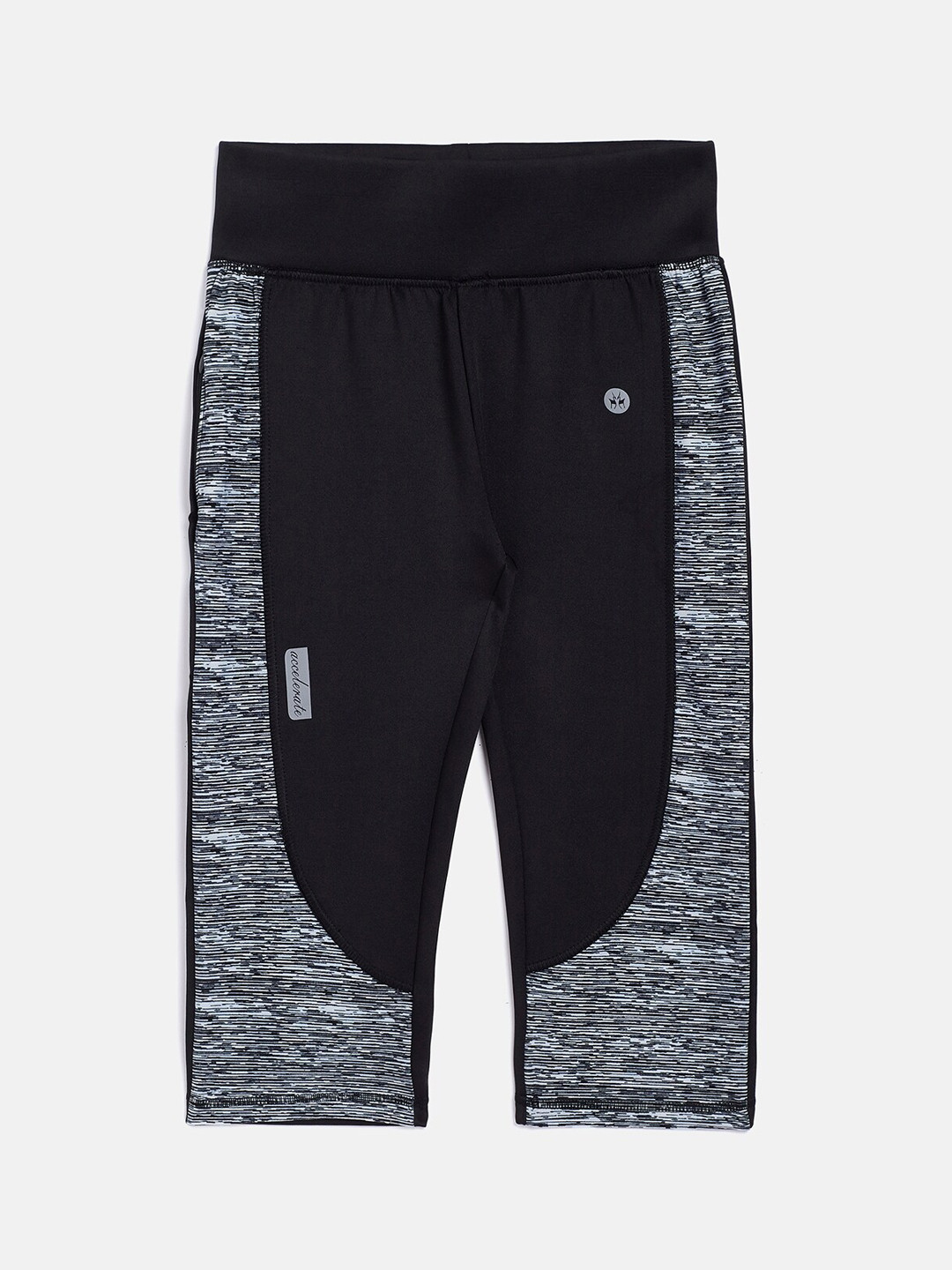 

Crimsoune Club Girls Black & Grey Colourblocked Straight-Fit Track Pants