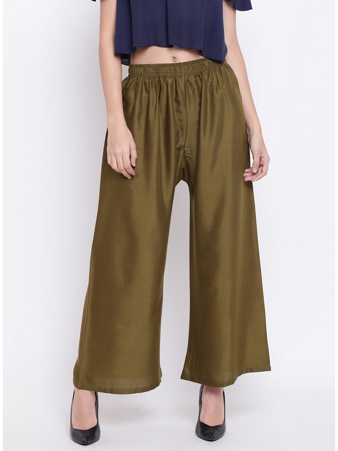 

RIVI Women Olive Green Palazzos
