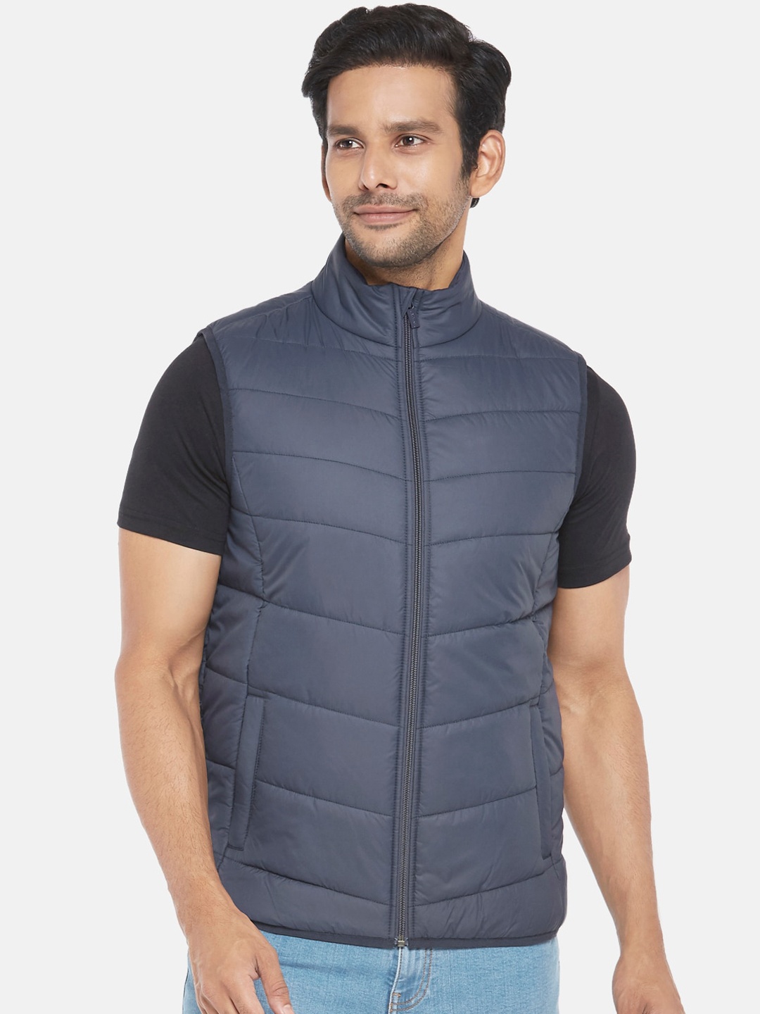 

BYFORD by Pantaloons Men Navy Blue Puffer Jacket