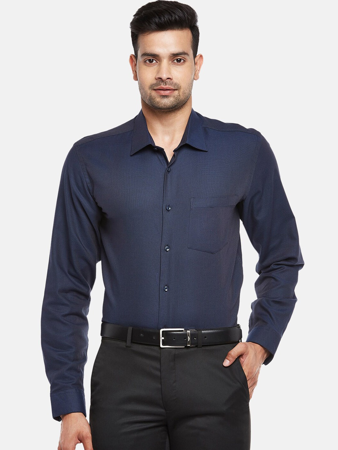 

RICHARD PARKER by Pantaloons Men Navy Blue Slim Fit Opaque Casual Shirt