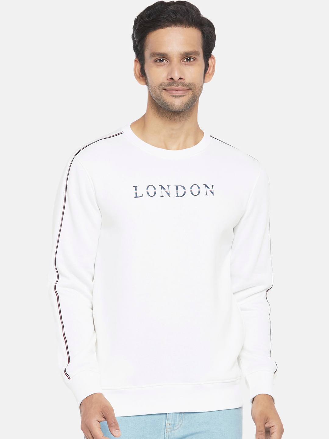 

BYFORD by Pantaloons Men White Printed Sweatshirt