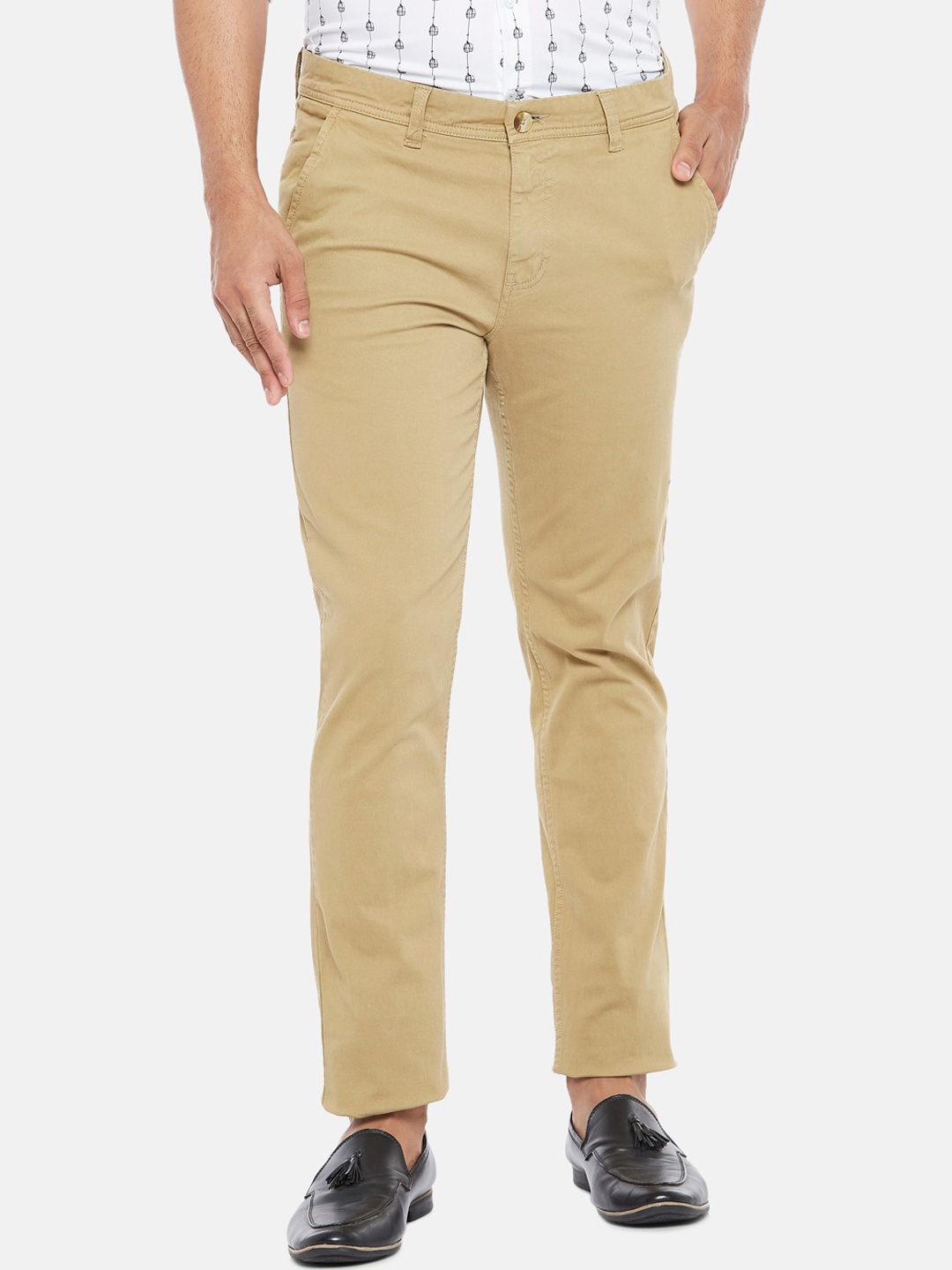 

BYFORD by Pantaloons Men Khaki Slim Fit Chinos Trousers