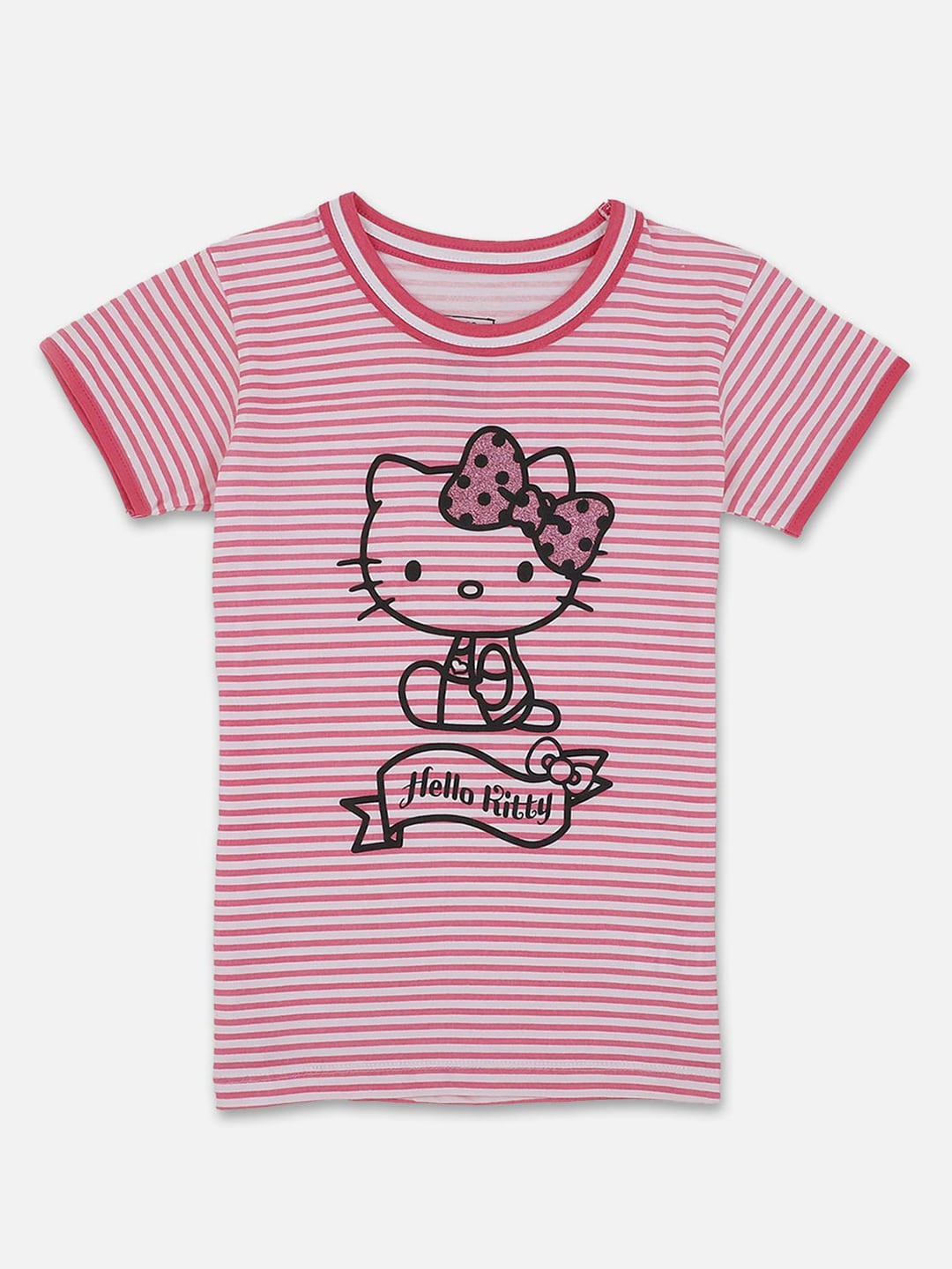 

Kids Ville Girls Pink Hello Kitty Printed T-shirt