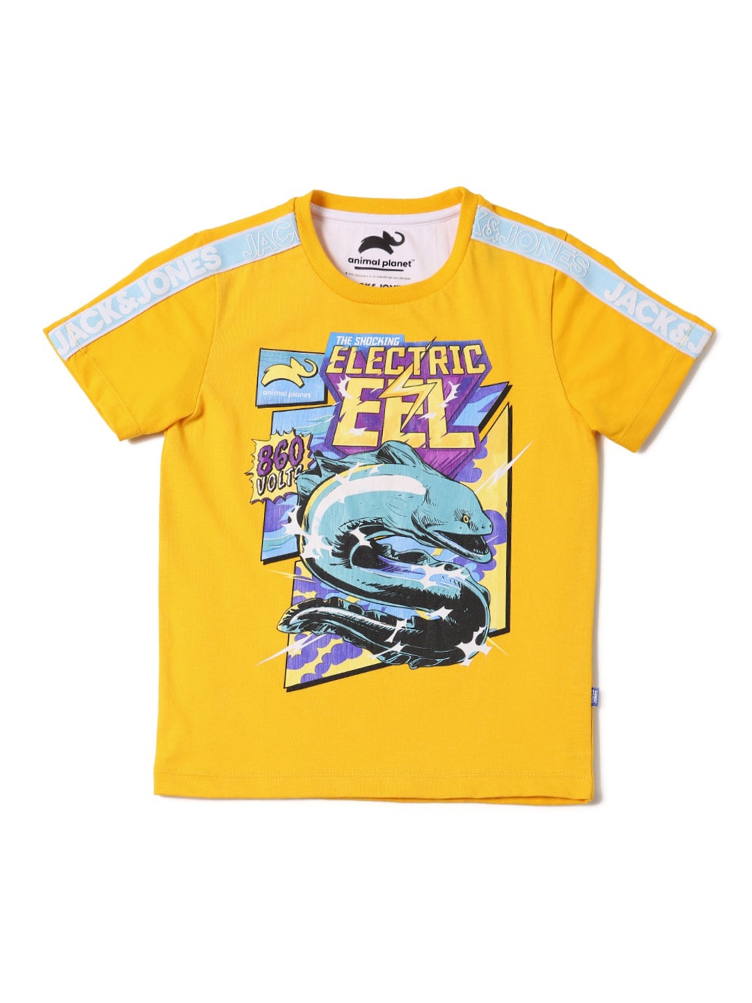 

Jack & Jones Boys Yellow Printed Applique T-shirt