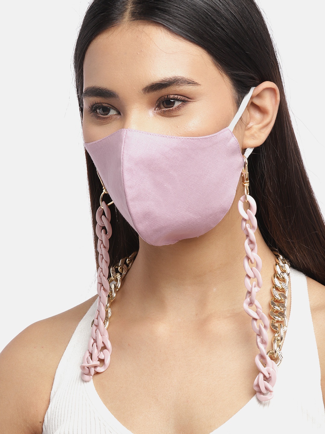 

Blueberry Women Lavender 2 Ply Cotton Reusable Chain Mask