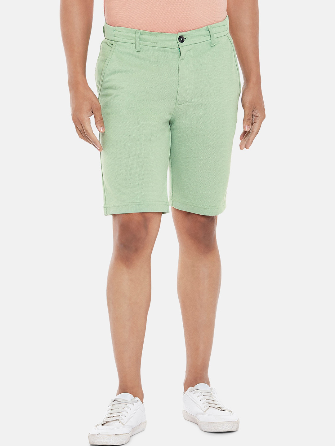 

BYFORD by Pantaloons Men Green Slim Fit Low-Rise Chino Shorts