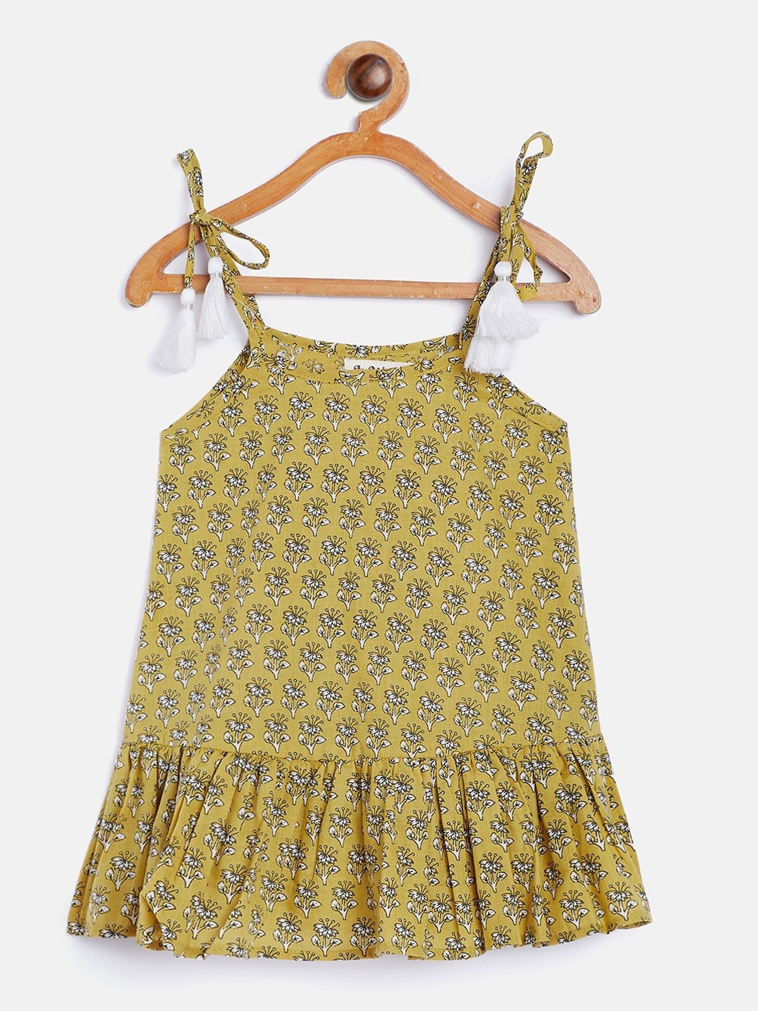 

InWeave Girls Yellow Floral Drop-Waist Dress