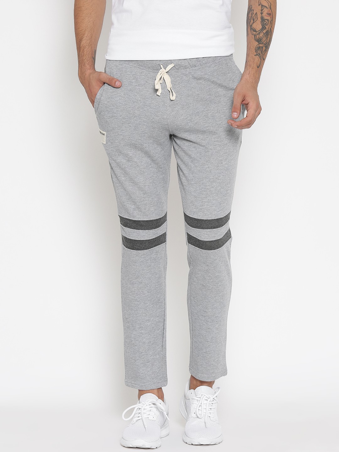 

Hubberholme Grey Melange Structured Fit Track Pants