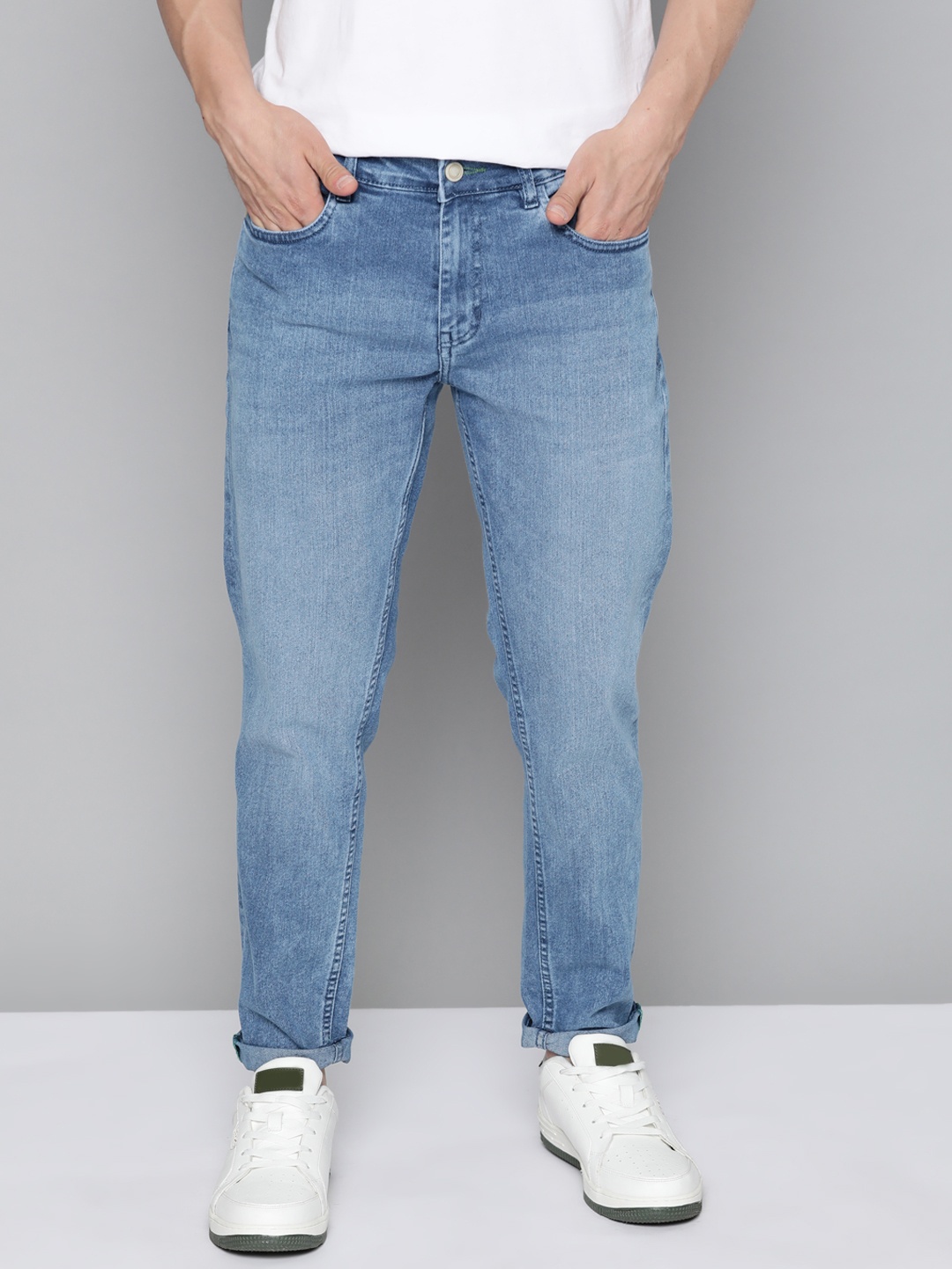 

M&H Our Water Men Blue Slim Tapered Fit Light Fade Jeans