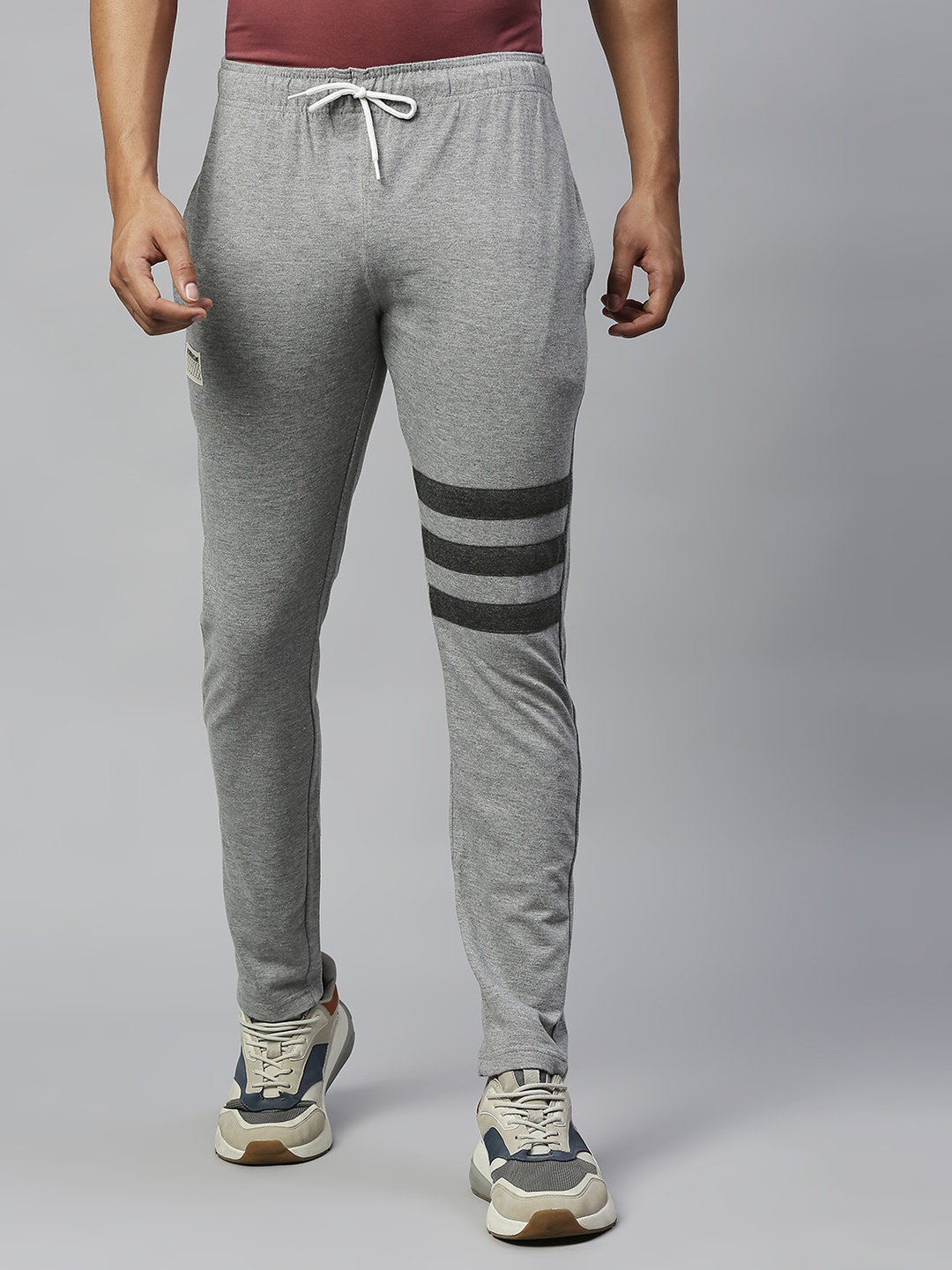 

Hubberholme Men Grey Melange Slim Fit Cotton Track Pants