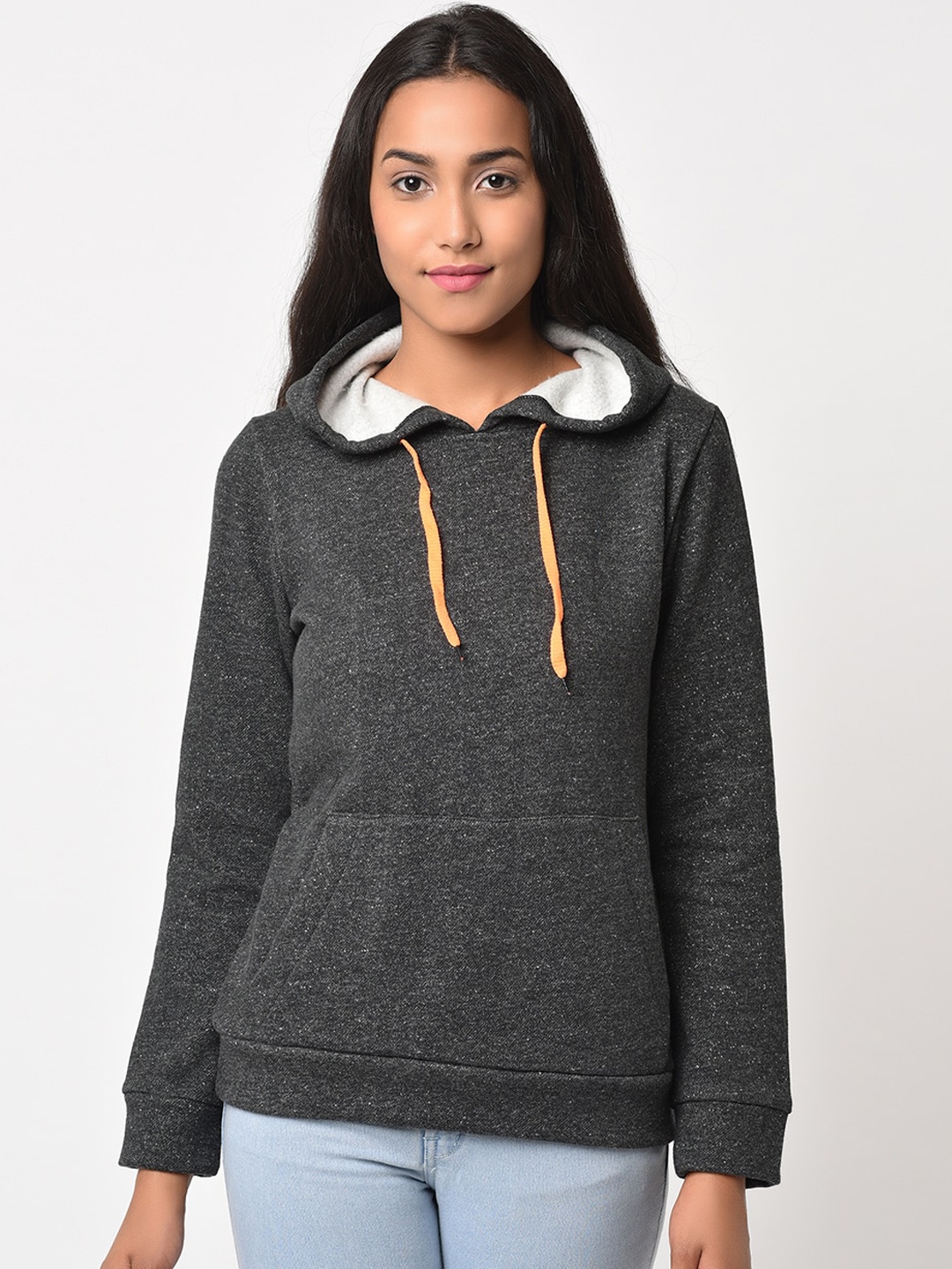 

Rigo Women Charcoal Hooded Sweatshirt