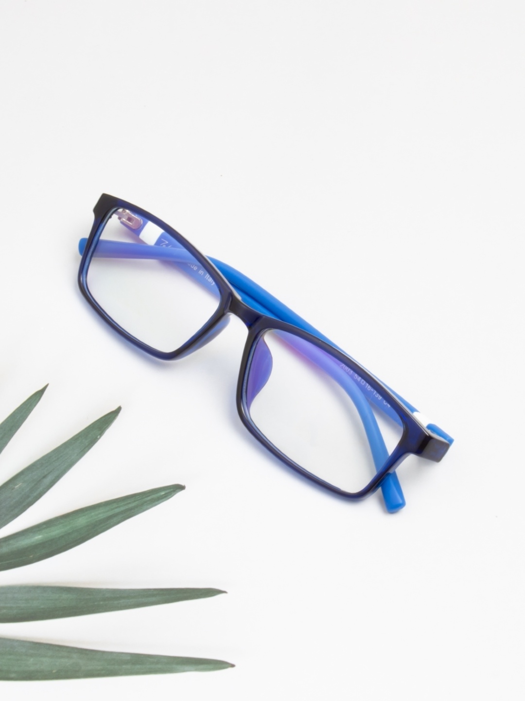 

Ted Smith Unisex Blue & Black Full Rim Rectangle Frames Eyeglasses