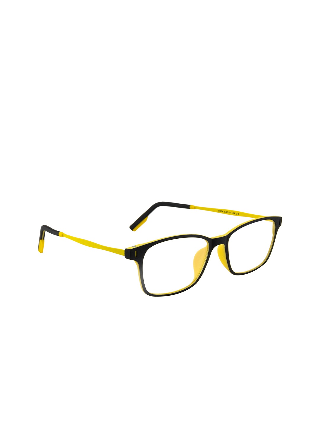

Ted Smith Unisex Yellow & Black Full Rim Wayfarer Frames