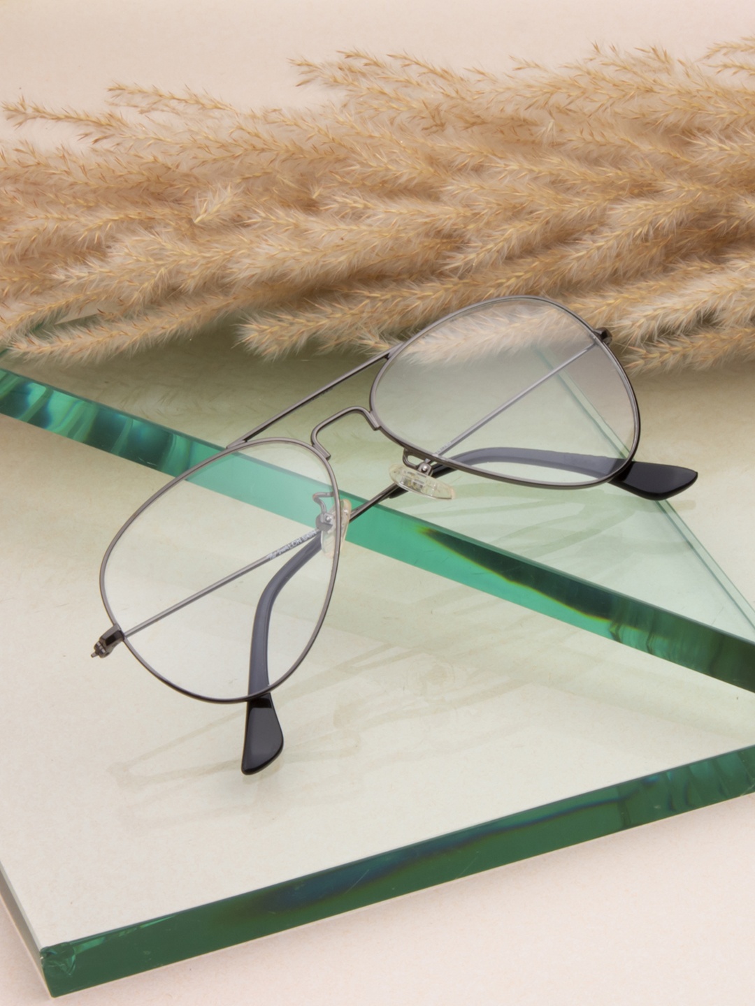 

Ted Smith Unisex Transparent Full Rim Aviator Frames Eyeglasses